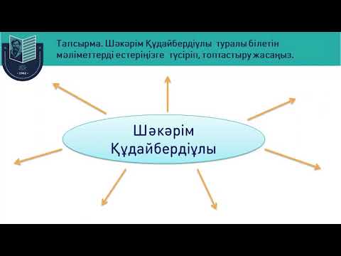 Видео: Ш.Құдайбердіұлы өмірі, шығармашылығы - 8 сынып // Гүльзина Ахметова