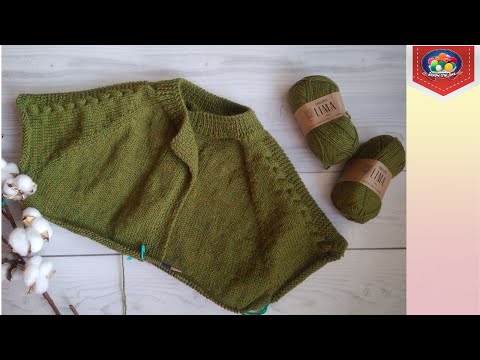 Видео: Кардиган спицами регланом сверху. Часть 1