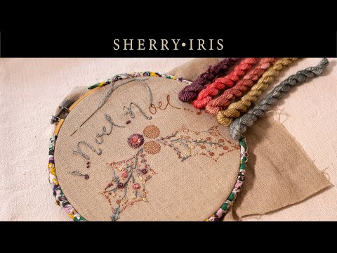 Видео: Вышиваем праздничный узор из листьев падуба