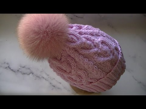 Видео: ВЯЖЕМ ШАПОЧКУ С  КРАСИВЫМ  УЗОРОМ  "КОСА - СЕРДЦЕ" СПИЦАМИ.