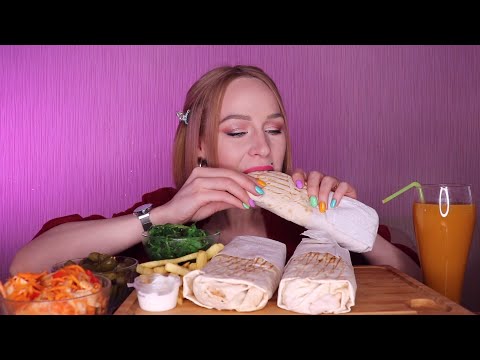 Видео: EATING | Шаурма, салаты | Shawarma, salads | не MUKBANG все съела