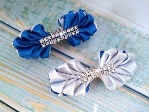 Видео: BACK TO SCHOOL Школьный бант из ленты 2,5 см Мастер-класс канзаши