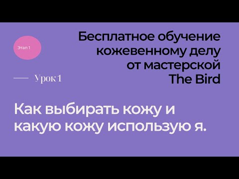 Видео: Школа кожевника. Этап 1. Вступительный урок.  Как выбрать кожу и какой кожей пользуюсь я.