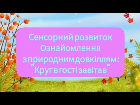 Видео: Сенсорний розвиток.Ознайомлення з природним довкіллям:"Круг в гості завітав"(ранній вік)