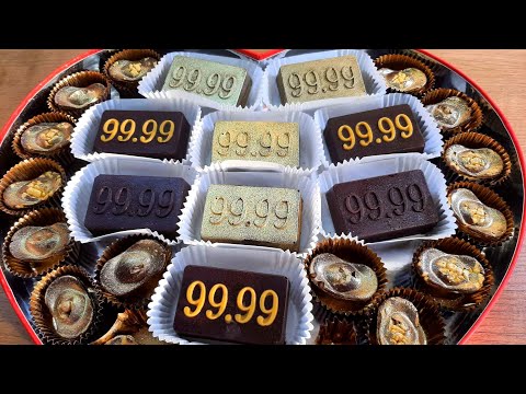 Видео: ШОКОЛАДный ЗОЛОТОй КОКОС🍫 Рецепт кокосовой начинки 🍬Золотые слитки Корпусные шоколадные конфеты