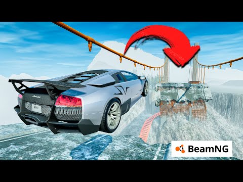 Видео: СМЕРТЕЛЬНЫЙ ПРЫЖОК ЧЕРЕЗ МОСТ НА САМЫХ БЫСТРЫХ ТАЧКА В BEAM NG DRIVE