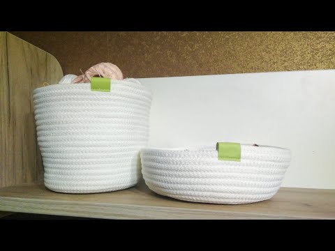 Видео: Интерьерные корзинки из хлопкового шнура