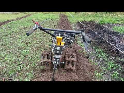 Видео: плуг. пробую пахать плугом. какие ошибки. культиватор huter mk-15000