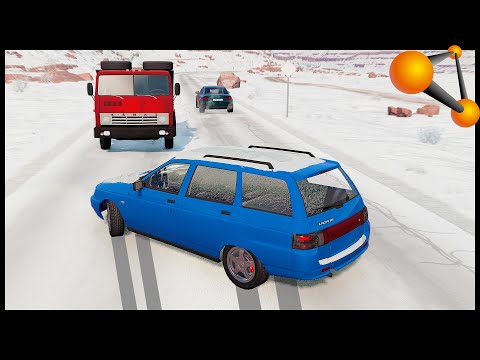 Видео: ТАЗЫ В ГОЛОЛЕД! Занесло НА ВСТРЕЧКУ! - BeamNg Drive