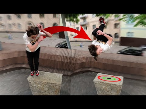 Видео: БОКОВОЕ САЛЬТО НА ТОЧНОСТЬ / ДВУХА БОКОВУХИ НА ГАЗОН В ЦЕНТРЕ КИЕВА