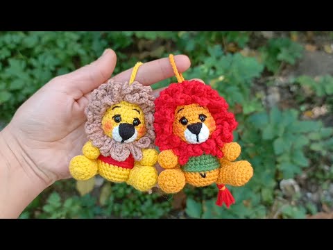 Видео: Мини львëнок крючком|Вязаный брелок|Игрушка на ëлку крючком#tutorial #мастеркласс #amigurumi
