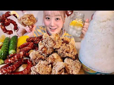 Видео: ASMR Жареная курица и жареная колбаса【русские субтитры】【Mukbang/ Eating Sounds】