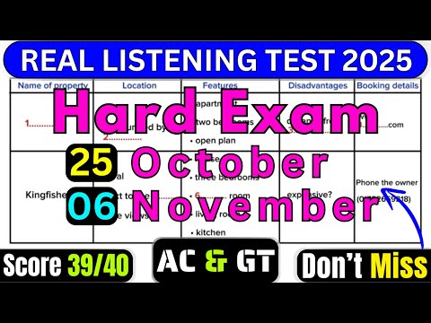 Видео: ТЕСТ HARD IELTS ПО АУДИРОВАНИЮ НА 25 ОКТЯБРЯ И 6 НОЯБРЯ 2025 ГОДА С ОТВЕТАМИ | ПРАКТИКА АУДИРОВАНИЯ