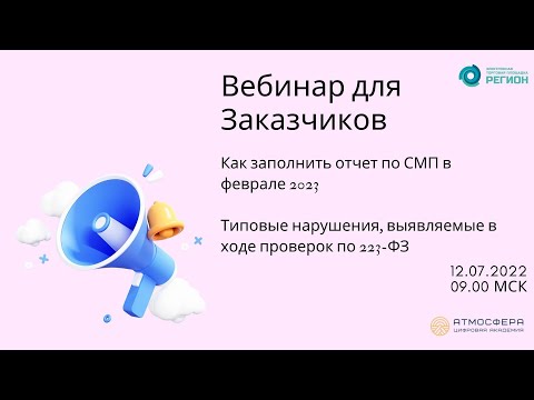 Видео: Как заполнить отчет по СМП в феврале 2023. Типовые нарушения, выявляемые в ходе проверок по 223 ФЗ