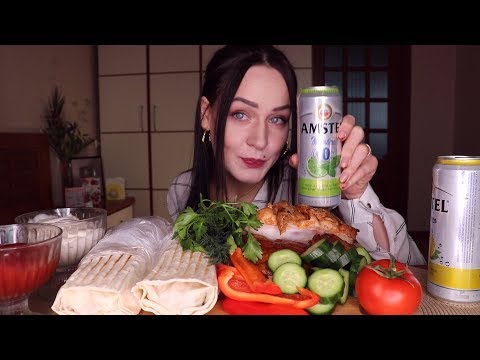 Видео: MUKBANG | шаурма, курица гриль ( + видео с дня рождения ) | shawarma, grilled chicken не ASMR