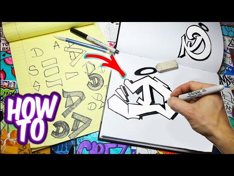 Видео: Как нарисовать граффити букву D. Урок
