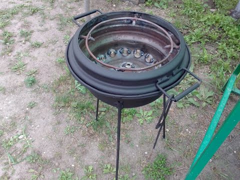 Видео: Печь-мангал из автомобильного диска.