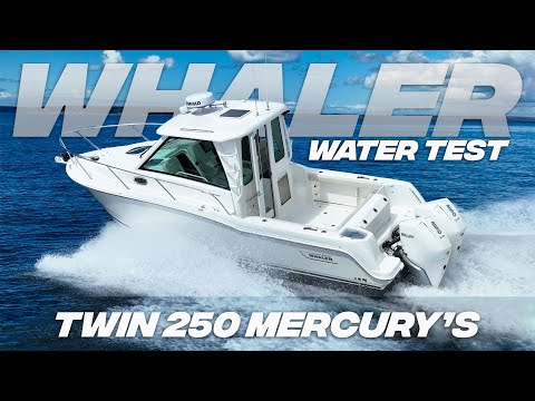 Видео: Тестирование двигателей Twin 250 Mercury на Conquest 285