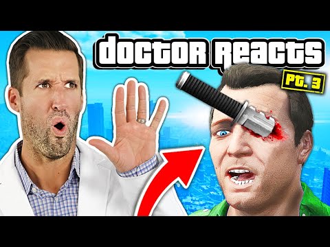 Видео: ВРАЧ смотрит на самые безумные травмы из ГТА 5 #3