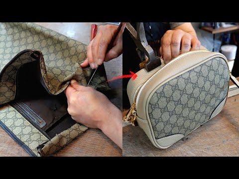 Видео: Процесс превращения старой сумки Gucci в новую сумку через плечо.