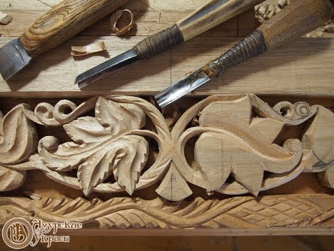 Видео: Wood carving. Резьба по дереву. Виноградная лоза.