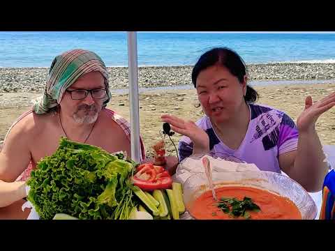 Видео: МУКБАНГ на МОРЕ: ЗАВТРАК икра КАБАЧКОВАЯ, овощи, фрукты, ЧЕРЕШНЯ! ВКУСНО, КРАСИВО И ОЧЕНЬ ЖАРКО!