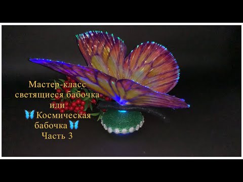 Видео: Мастер-класс светящиеся бабочка или  🦋Космическая бабочка🦋 Часть 3