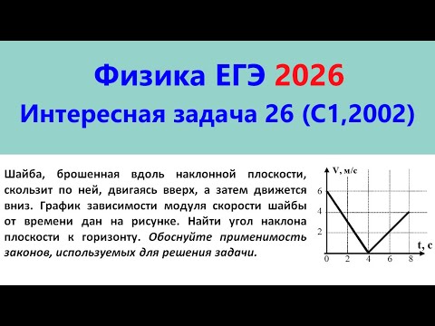 Видео: ЕГЭ Физика 2026 Интересная задача 26 (С1 из демоверсии 2002; шайба скользит по наклонной плоскости)