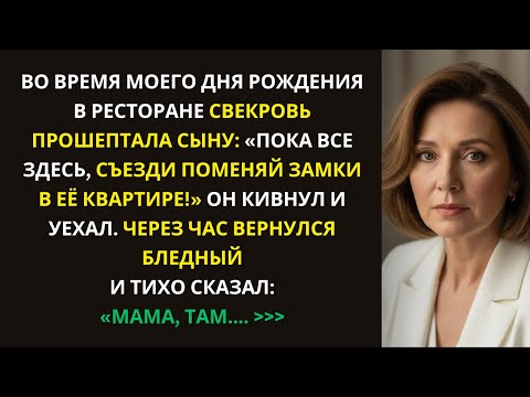 Видео: «На моём юбилее свекровь шепнула сыну: “Поменяй замки в её квартире!”… Но всё пошло не по плану»