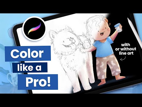 Видео: Как раскрасить эскиз в Procreate 🖍️ 8 важных советов для начинающих