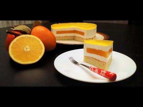 Видео: Мой День рождения! Муссовый торт с хурмой и апельсином. Mousse Cake with Persimmon and Orange Jelly
