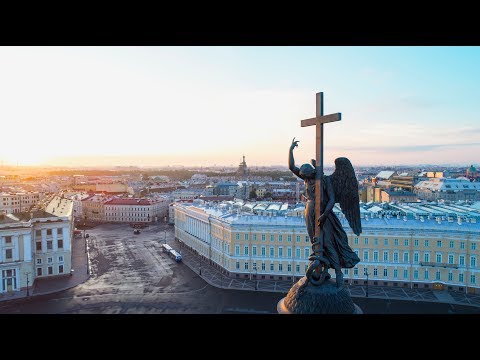 Видео: Санкт-Петербург с высоты. Белые ночи, разводные мосты, Нева...