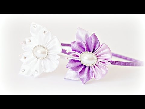 Видео: Простая бабочка Канзаши Мастер-класс / Butterfly kanzashi Tutorial / DIY