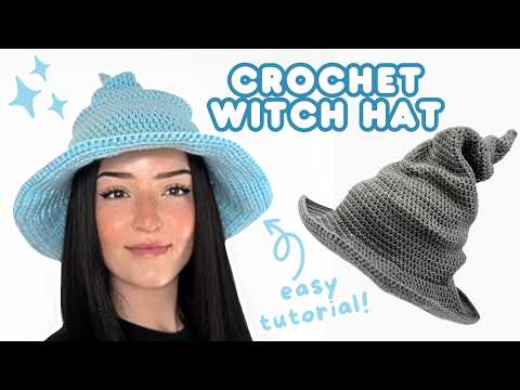 Видео: Урок по вязанию крючком шляпы ведьмы | простая схема вязания крючком шляпы на Хэллоуин🖤