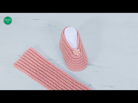 Видео: Связанные крючком пинетки для начинающих от 3 до 6 месяцев