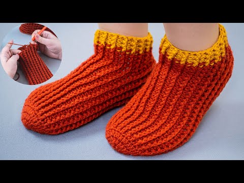 Видео: Как просто связать носки крючком - простые следки из остатков пряжи!