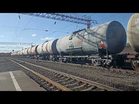 Видео: 2ТЭ10У-0487 с грузом делает остановку, + пролетает ВЛ80С-1869/1896