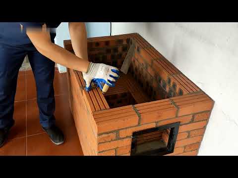 Видео: Как сделать красивую и эффективную дровяную печь из красного кирпича