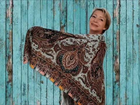 Видео: Коричневый и бирюзовый 😍Павловопосадские платки в Минске - Светлана