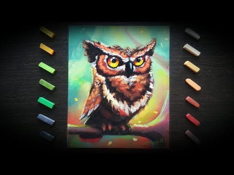 Видео: Как нарисовать сову пастелью на наждачной бумаге./How to draw an owl in pastel on sandpaper.