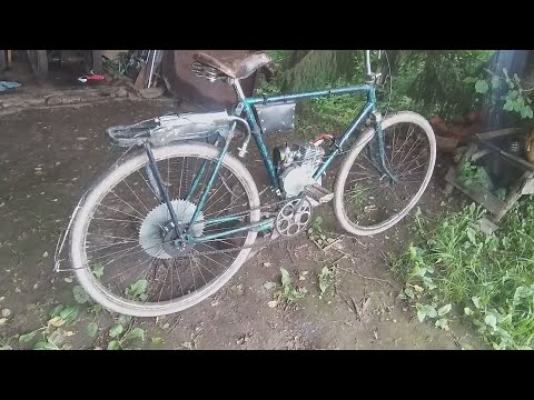 Видео: Веломотор T100 d50 на старый дорожный велосипед (F100 / BT100 / T100)