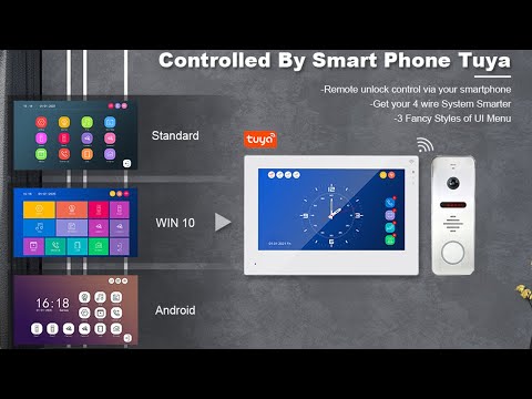 Видео: TUYA Управление мобильным телефоном Алюминиевый дверной звонок IP Wi-Fi Видеодомофон Домофон для вил