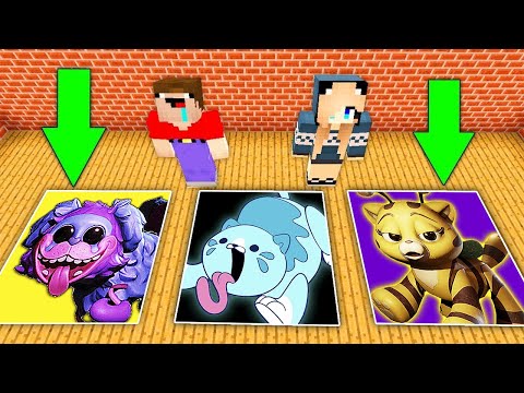 Видео: НУБ И ДЕВУШКА ПРО ПРОТИВ СТРАШНЫЕ ЯМЫ МОНСТРОВ В МАЙНКРАФТ! Мопс Гусеница и Кошка Пчелка