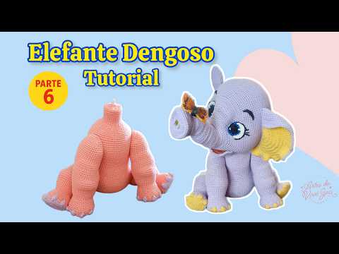 Видео: Вы никогда не видели такого милого вязаного крючком слона! (простой урок) Как сделать тело Денгосо!