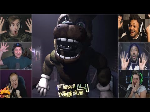 Видео: Реакция геймеров на Весеннего Бонни, входящегою в комнату / Final Nights 4: Demo