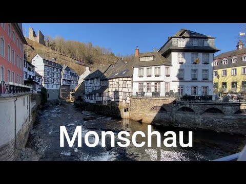 Видео: Моншау - регион Эйфель - пешеходная экскурсия по Германии 2021 (4k 60fps )