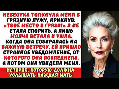 Видео: Невестка толкнула меня в лужу, сказав «Твоё место в грязи!» Но потом я…
