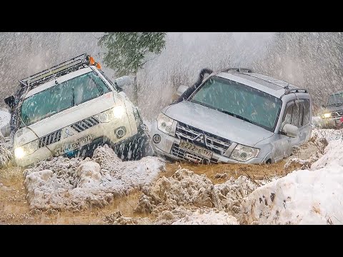 Видео: Мажоры влипли... Эта дорога шокировала всех Mitsubishi Pajero, Nissan Patrol, Уаз на бездорожье