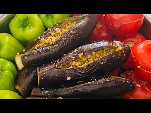 Видео: БАКЛАЖАНЫ,ПОМИДОРЫ  И ПЕРЦЫ,НАЧИНЁННЫЕ МЯСОМ ПО-АЗЕРБАЙДЖАНСКИ!!ДОЛМА!!POMİDOR,BİBƏR DOLMASI!DOLMA!!