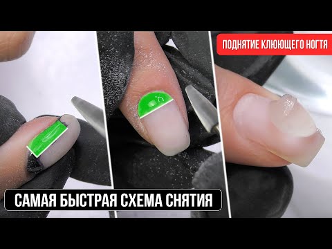 Видео: Самая быстрая схема снятия гель лака. Поднятие клюющих ногтей. Снимаем гель-лак фрезой.